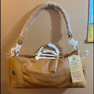 Joy Mangano’s Honey Brown Designer Drop Bag NWT